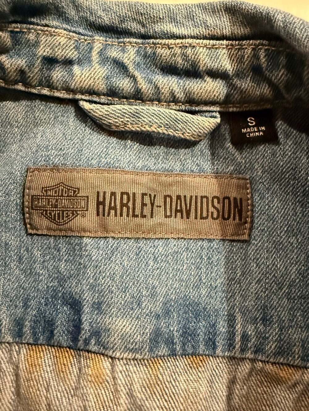 Harley-Davidson HDMC Milwaukee Metal Skull Graphics Denim Vest - Picture 4 of 7